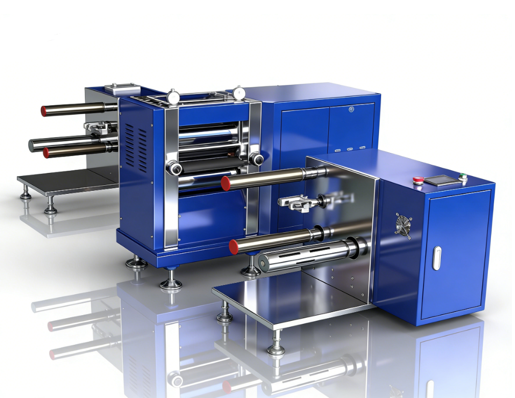 液压平衡电动对辊机+收放卷
